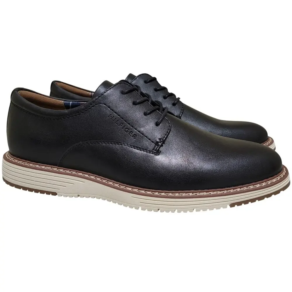 Tommy Hilfiger Men Hiday Casual Derby Oxfords Size US 10M Black Faux Leather